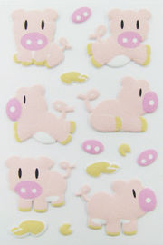 Van de Stickersbladen van pvc de Roze Leuke Gezwollen Dierlijke Modieuze Afmeting van Porkling 3D